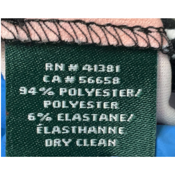 Lauren Ralph Lauren Black Pink Floral Sleeveless Trapeze Shift Dress EUC Sz 12 - Picture 7 of 8